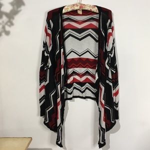 Striped asymmetrical cardigan
